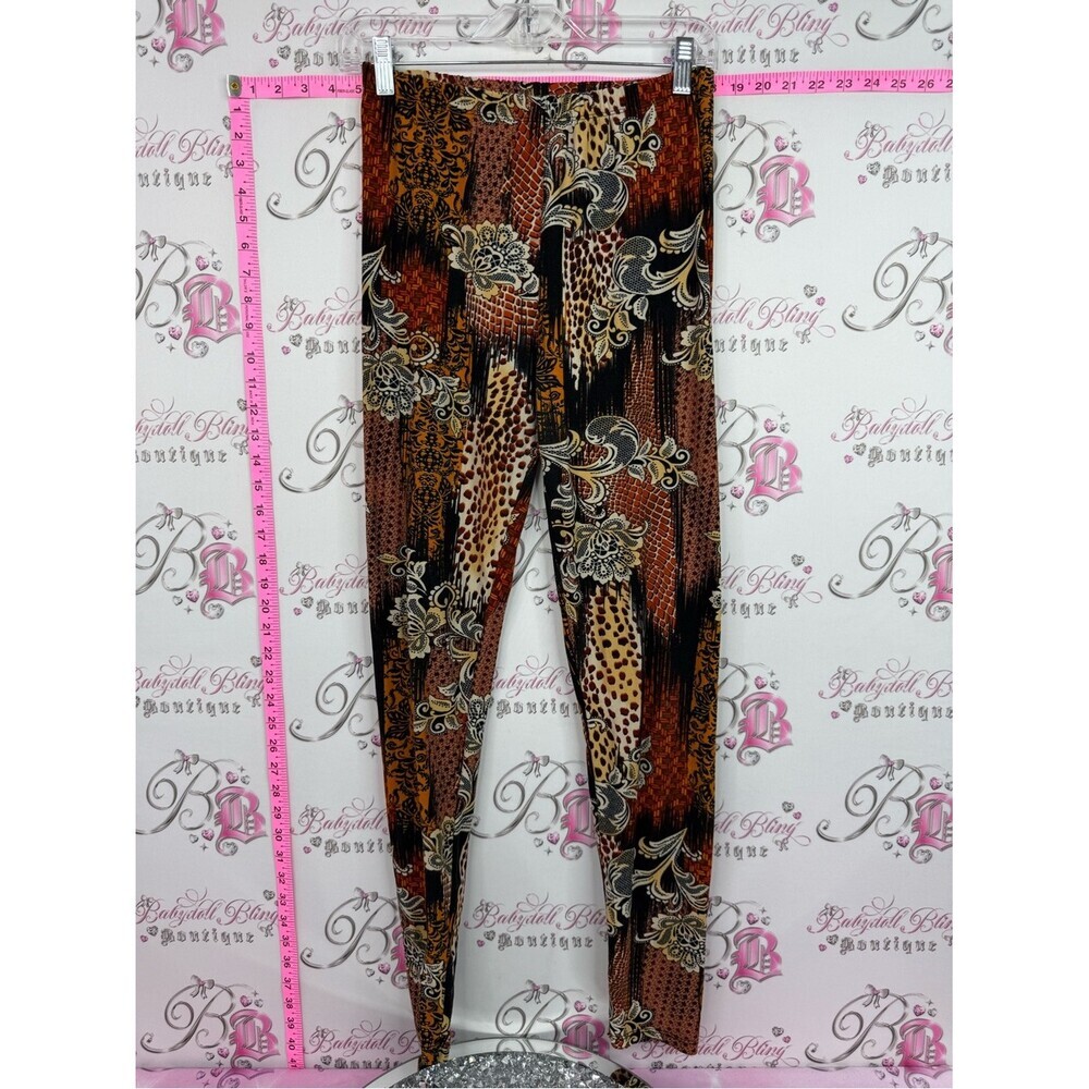 Always pants leggings Women's Printed Stretch Leggings - Brown Multi